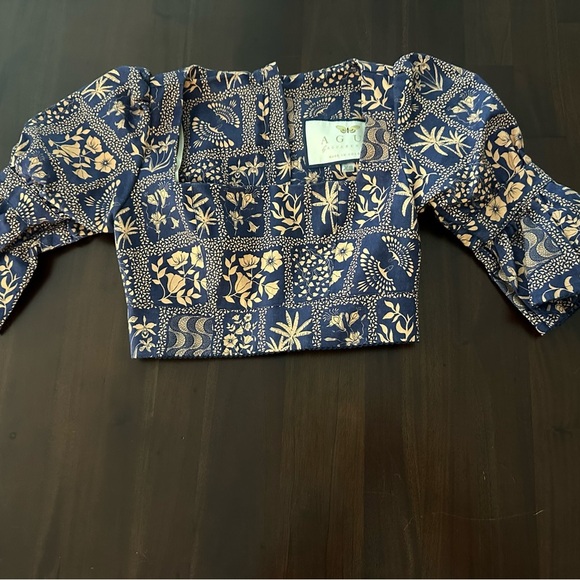 AGUA BY AGUA BENDITA Puff-Sleeve Floral-Print Linen Blouse (21) - Picture 7 of 11